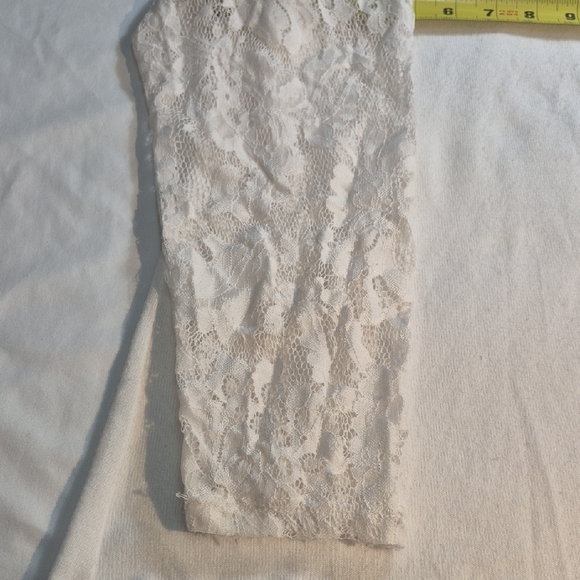 Womens Plus 3X White Lace Sleeve Women's Blouse - Picture 10 of 12